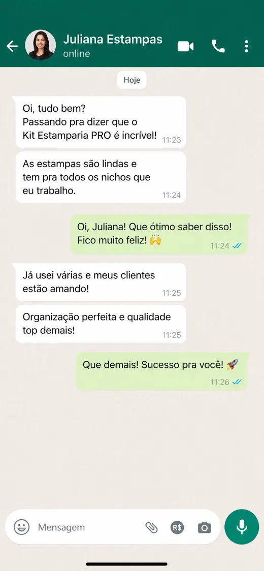 Depoimento da Juliana Estampas sobre o Kit Estamparia PRO